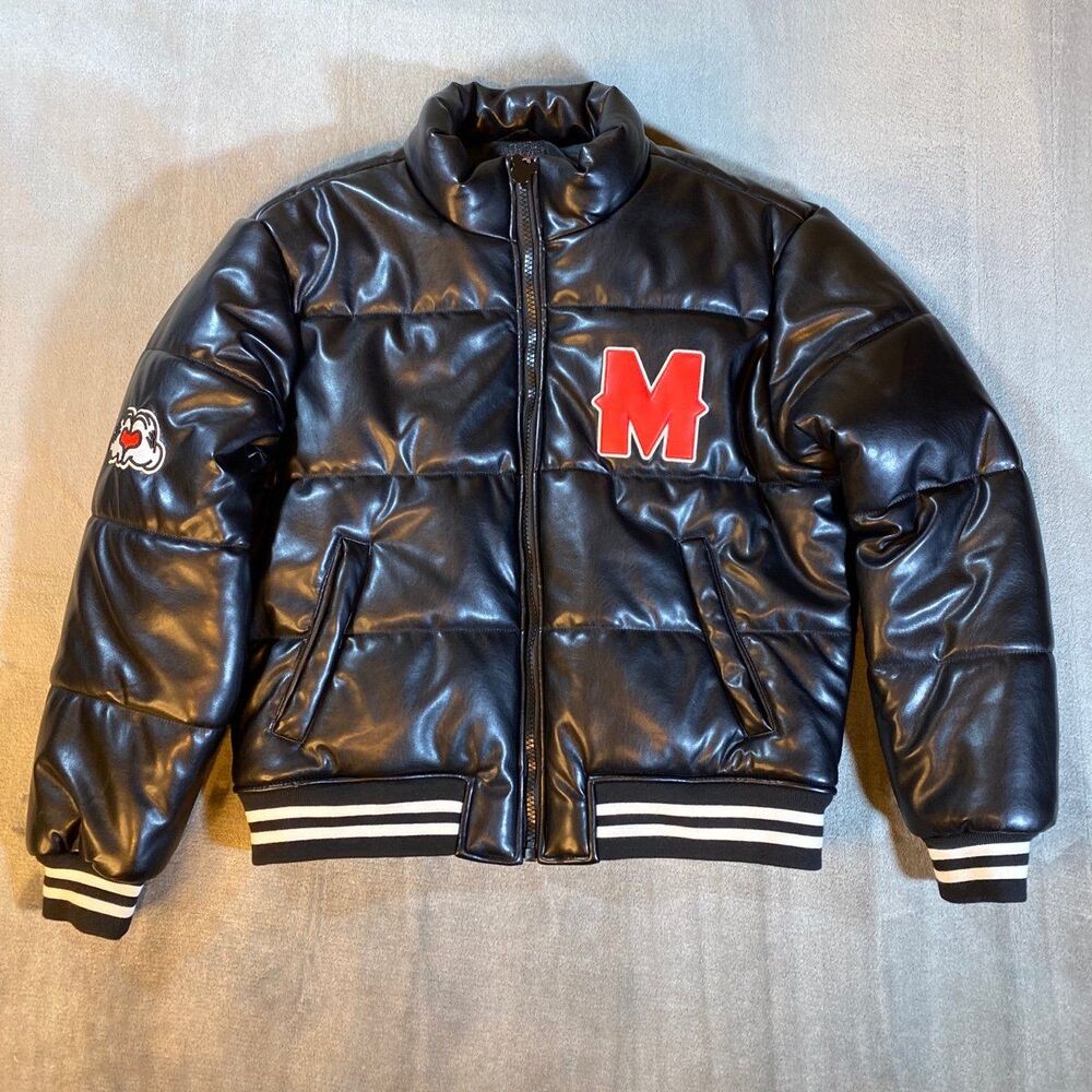 Jacket Mickey Mouse Embroidered Appliqué, Puffer Jacket, Men’s Medium USED
